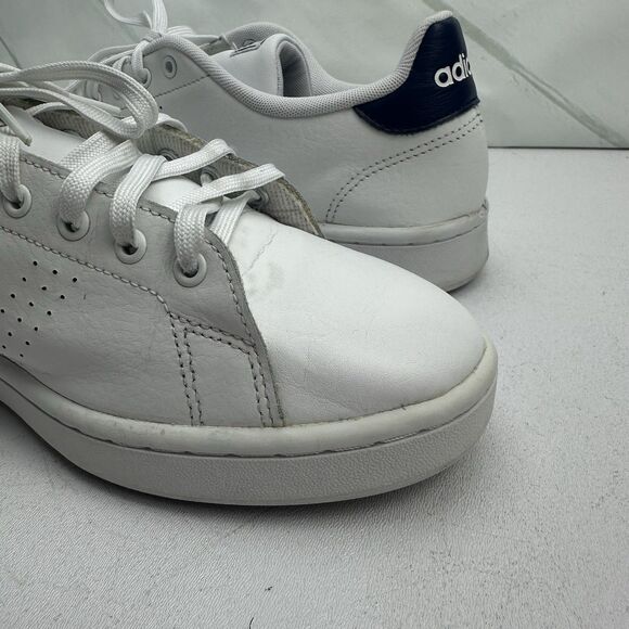 Adidas Advantage Mens 10.5 White Blue Athletic Walking Leather Shoes Sneakers main image 8